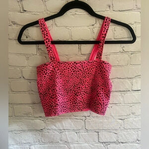 5/$20 Women’s No Boundaries Animal‎ Print Crop Tank Top Medium Pink Black